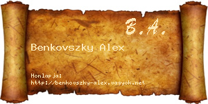 Benkovszky Alex névjegykártya